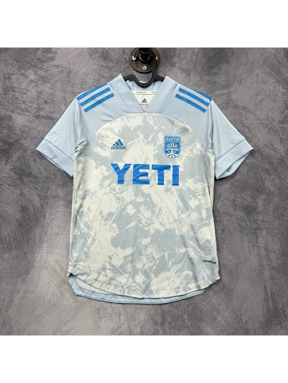 Youth Adidas Austin FC PRIMEBLUE YETI Soccer Jersey 11-12 M Blue Gray